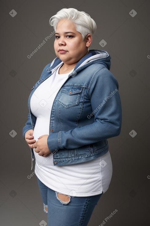 Honduran middle-aged female with  white hair