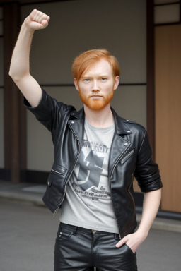 Japanese adult male with  ginger hair