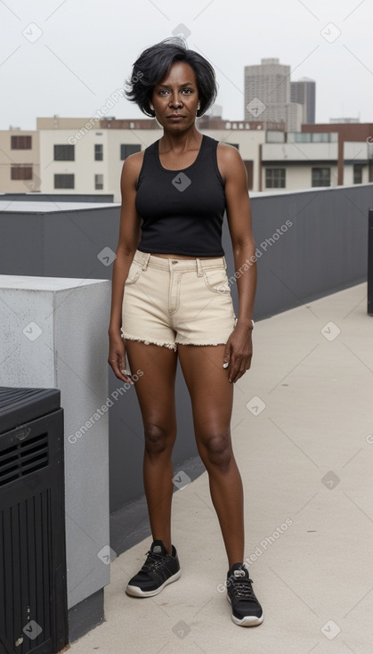 African american middle-aged female with  black hair