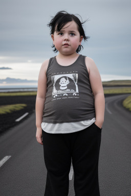 Icelandic child girl with  black hair