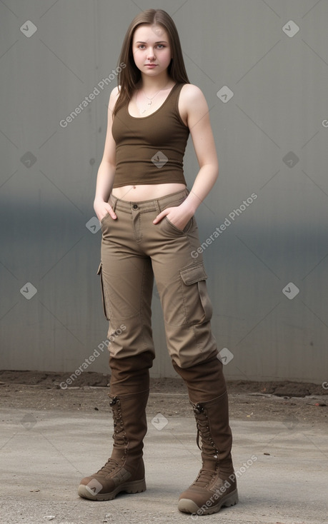 Russian young adult female with  brown hair