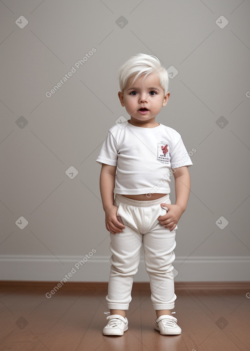 Paraguayan infant boy with  white hair