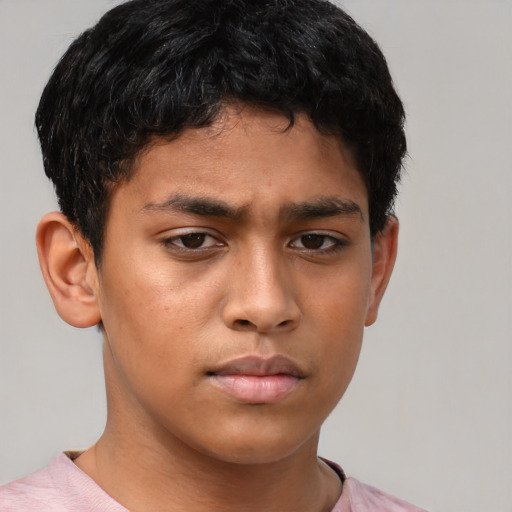 Neutral asian young-adult male with short  brown hair and brown eyes