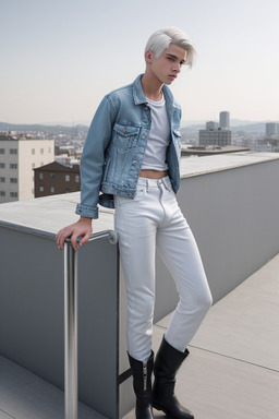 Austrian teenager boy with  white hair