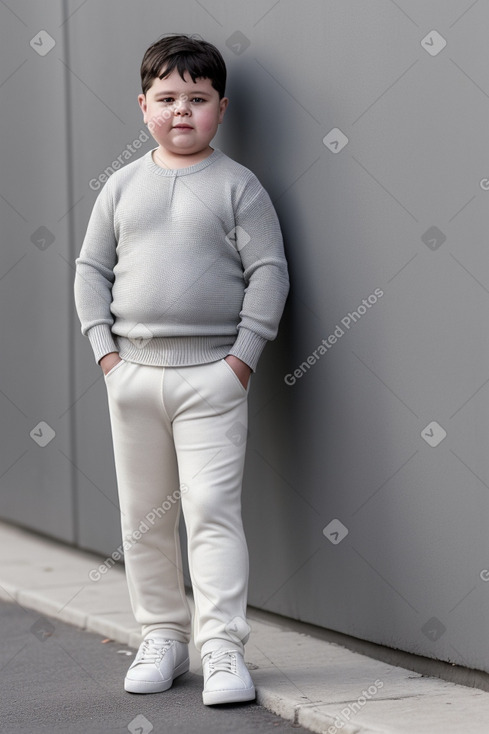 Italian child boy with  gray hair