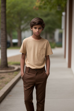 Teenager boy with  brown hair