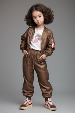 Japanese child girl with  brown hair