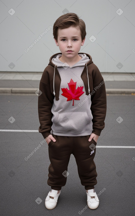 Canadian child boy with  brown hair