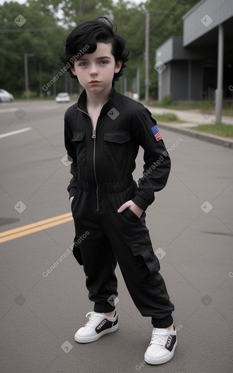 Child male with  black hair