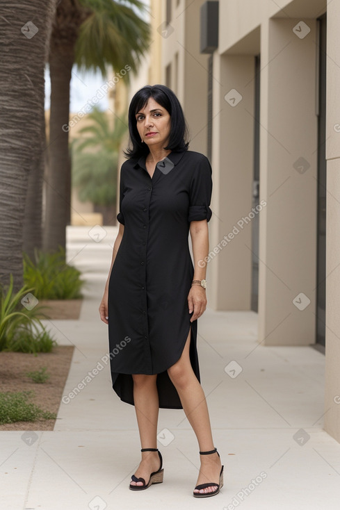 Libyan middle-aged female with  black hair