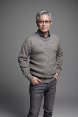 Korean middle-aged male with  gray hair