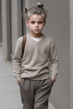 Italian child boy with  gray hair