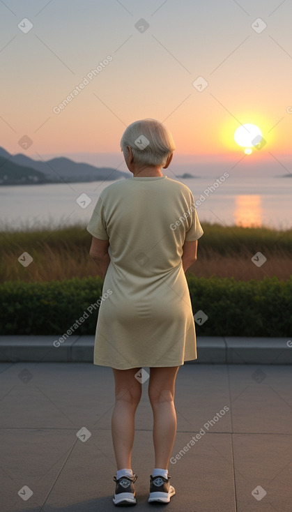 Korean elderly female with  blonde hair