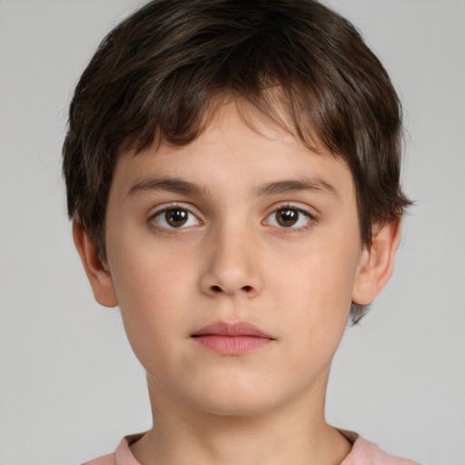 Neutral white child male with short  brown hair and brown eyes