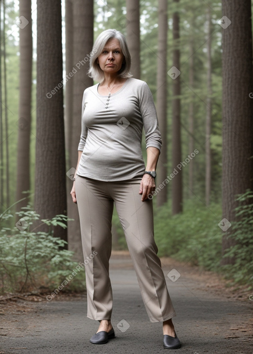 Finnish middle-aged female with  gray hair