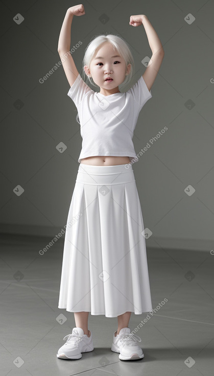 Korean infant girl with  white hair