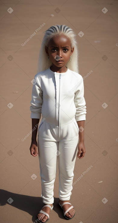 Ethiopian child girl with  white hair