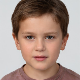 Neutral white child male with short  brown hair and brown eyes