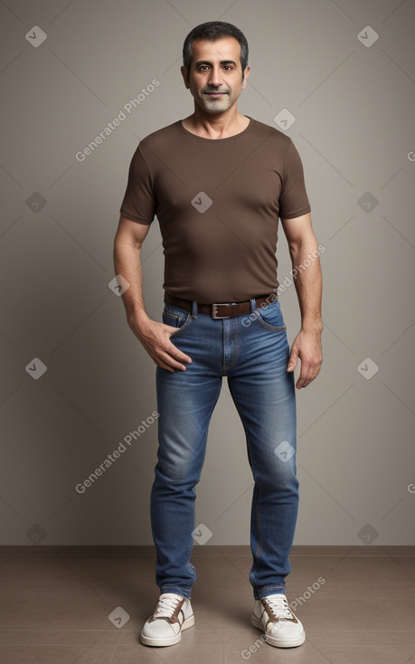 Syrian middle-aged male with  brown hair