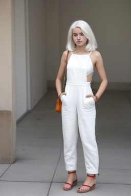 Macedonian teenager female with  white hair