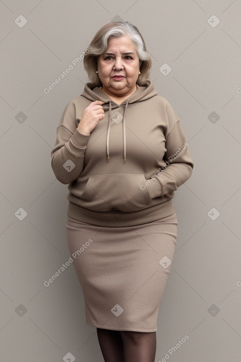 Portuguese elderly female with  brown hair