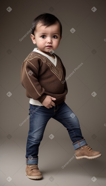 Uzbek infant boy with  brown hair