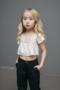 Chinese child girl with  blonde hair