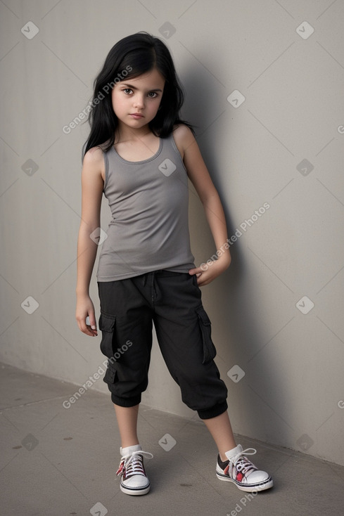 American child girl with  black hair