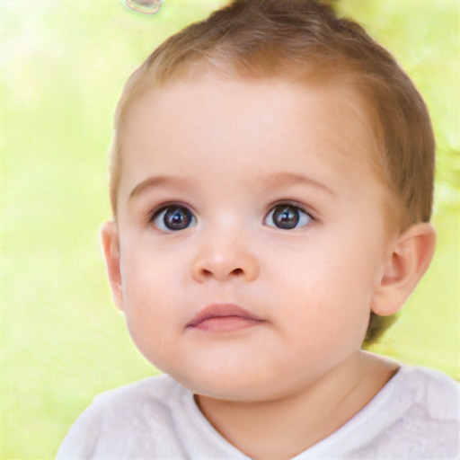 Neutral white child female with short  brown hair and brown eyes