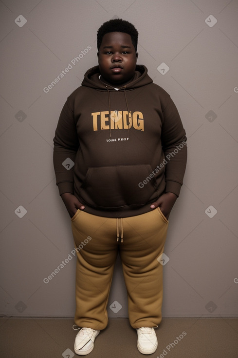 African teenager boy with  brown hair