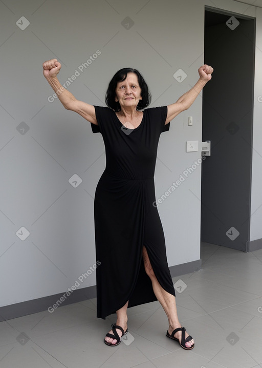 New zealand elderly female with  black hair