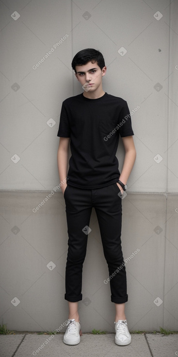 Macedonian teenager boy with  black hair