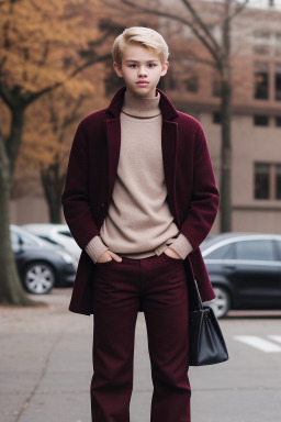 Caucasian teenager boy with  blonde hair