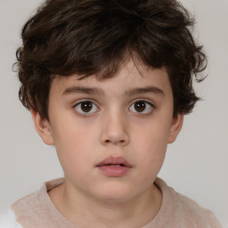 Neutral white child male with short  brown hair and brown eyes