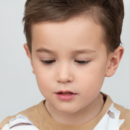 Neutral white child male with short  brown hair and brown eyes