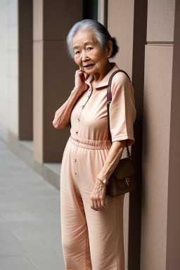 Elderly female with  brown hair