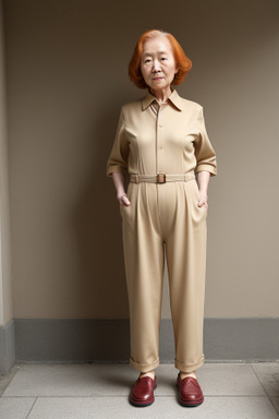 Korean elderly female with  ginger hair