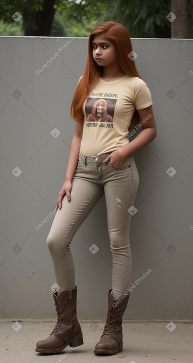 Bangladeshi teenager girl with  ginger hair