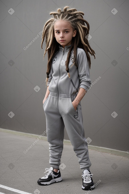 German child girl with  gray hair