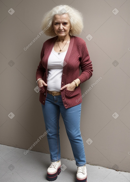 Albanian elderly female with  blonde hair