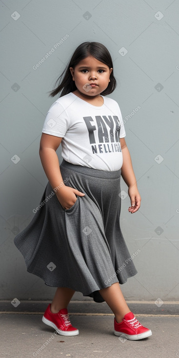 Panamanian child girl with  gray hair