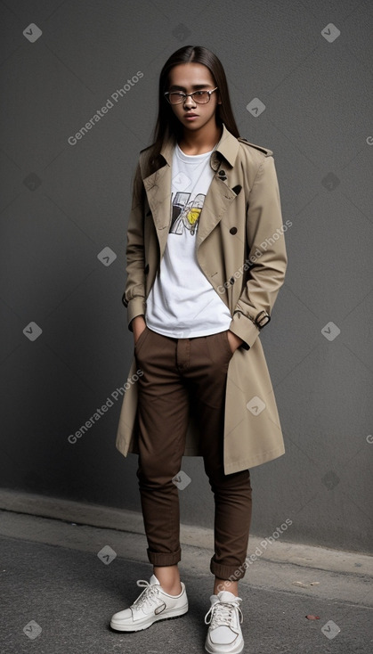 Indonesian teenager boy with  brown hair