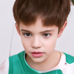 Neutral white child male with short  brown hair and brown eyes