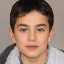 Neutral white child male with short  brown hair and brown eyes