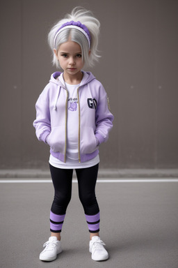 Italian child girl with  white hair