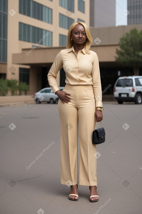 Sudanese adult female with  blonde hair