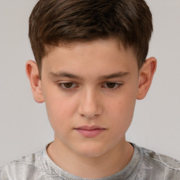 Neutral white child male with short  brown hair and brown eyes