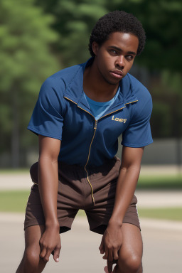 African american adult male with  brown hair