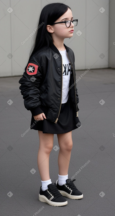 German child female with  black hair