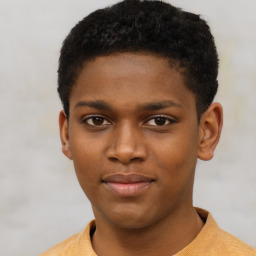 Neutral black child male with short  brown hair and brown eyes